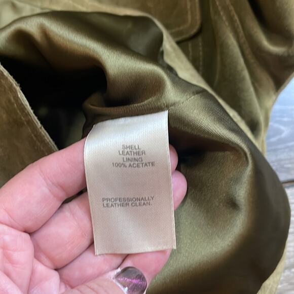 Vintage Green Suede Snap Front Jacket Women’s Size Small - Picture 8 of 8